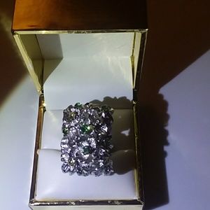 Vintage Peridot & citrine color cocktail ring